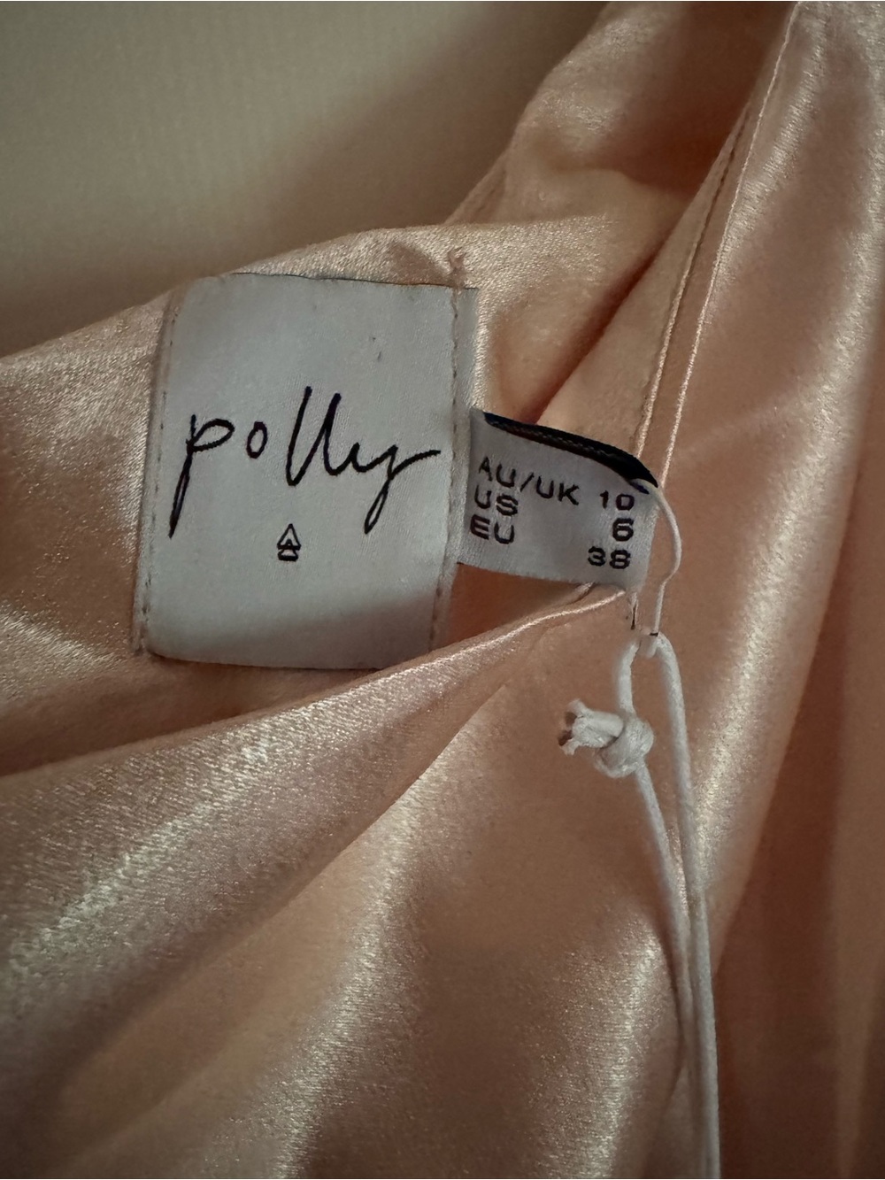 Oh Polly Champagne Satin One-Shoulder Bridesmaid/Wedding Guest Dress 🥂 - Picture 5 of 10